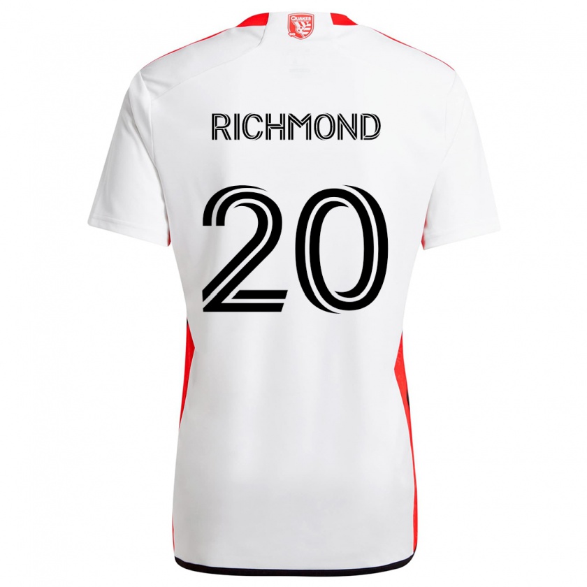 Kandiny Mujer Camiseta Will Richmond #20 Blanco Rojo 2ª Equipación 2024/25 La Camisa Chile