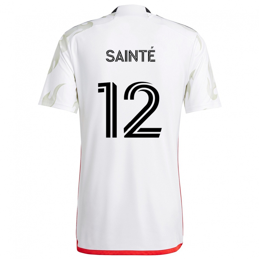 Kandiny Mujer Camiseta Carl Sainté #12 Blanco Rojo Negro 2ª Equipación 2024/25 La Camisa Chile