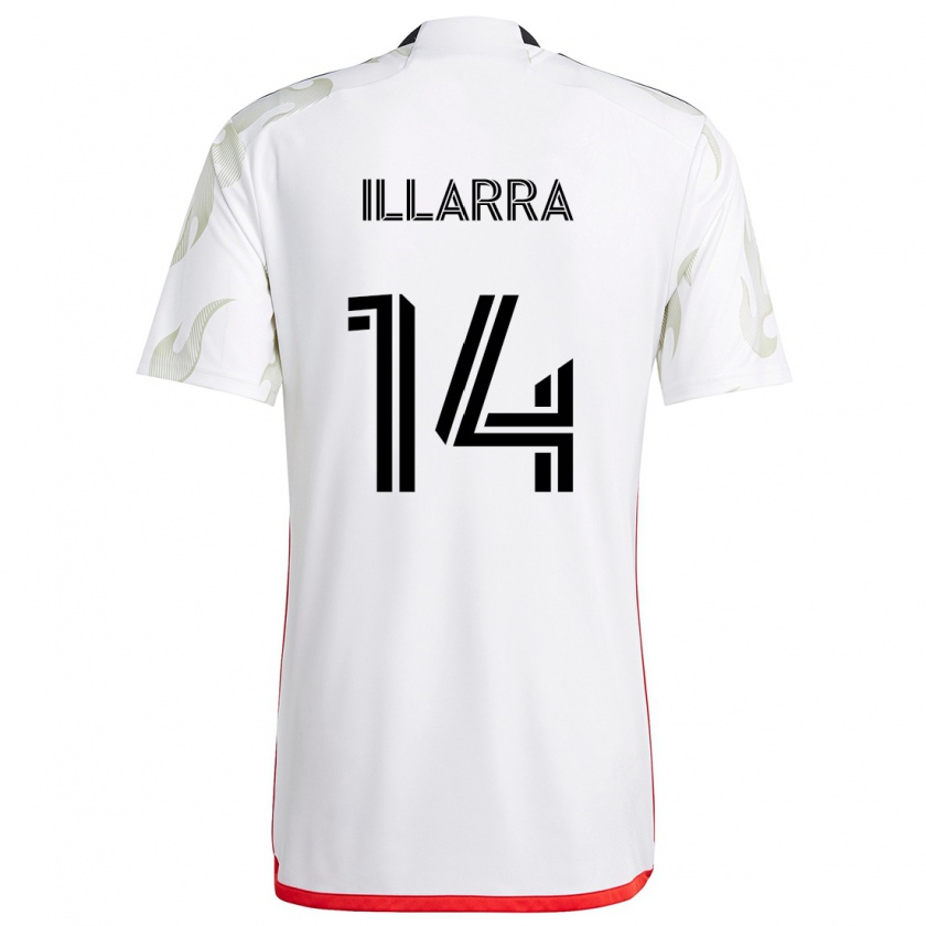 Kandiny Mujer Camiseta Asier Illarramendi #14 Blanco Rojo Negro 2ª Equipación 2024/25 La Camisa Chile