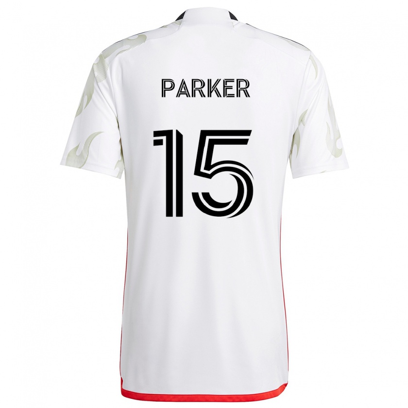 Kandiny Mujer Camiseta Isaiah Parker #15 Blanco Rojo Negro 2ª Equipación 2024/25 La Camisa Chile