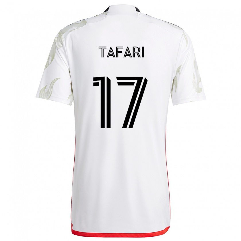 Kandiny Mujer Camiseta Nkosi Tafari #17 Blanco Rojo Negro 2ª Equipación 2024/25 La Camisa Chile