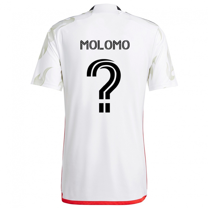 Kandiny Mujer Camiseta Zach Molomo #0 Blanco Rojo Negro 2ª Equipación 2024/25 La Camisa Chile