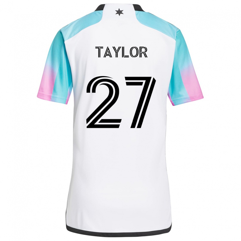 Kandiny Mujer Camiseta D.j. Taylor #27 Blanco Azul Negro 2ª Equipación 2024/25 La Camisa Chile