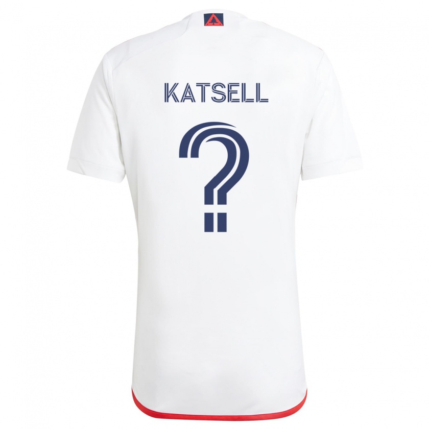 Kandiny Mujer Camiseta Levi Katsell #0 Blanco Rojo 2ª Equipación 2024/25 La Camisa Chile