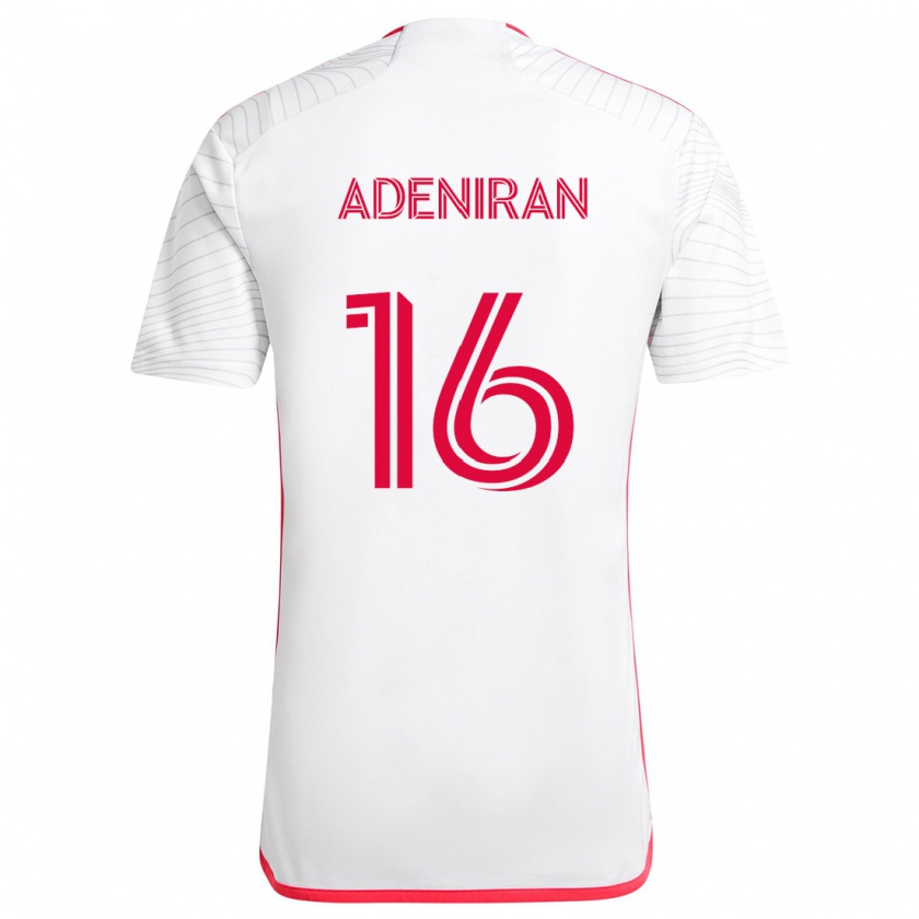 Kandiny Mujer Camiseta Samuel Adeniran #16 Blanco Rojo 2ª Equipación 2024/25 La Camisa Chile