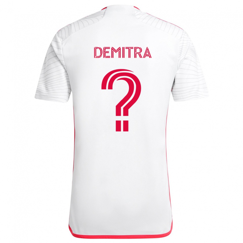 Kandiny Mujer Camiseta Lucas Demitra #0 Blanco Rojo 2ª Equipación 2024/25 La Camisa Chile