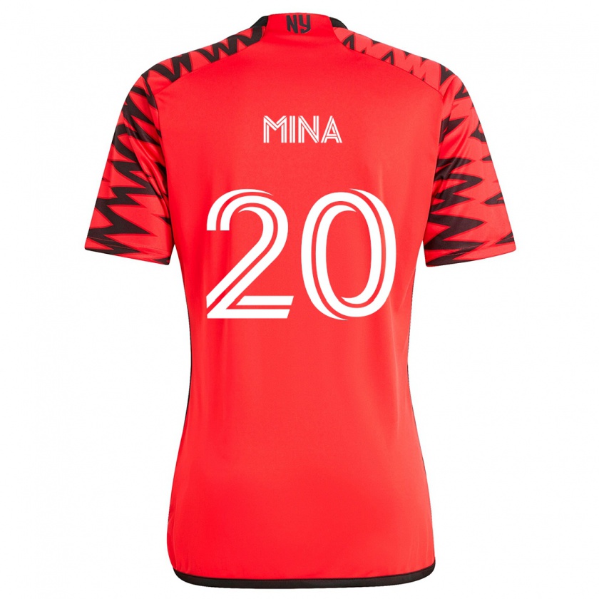 Kandiny Mujer Camiseta Juan Mina #20 Rojo Negro Blanco 2ª Equipación 2024/25 La Camisa Chile