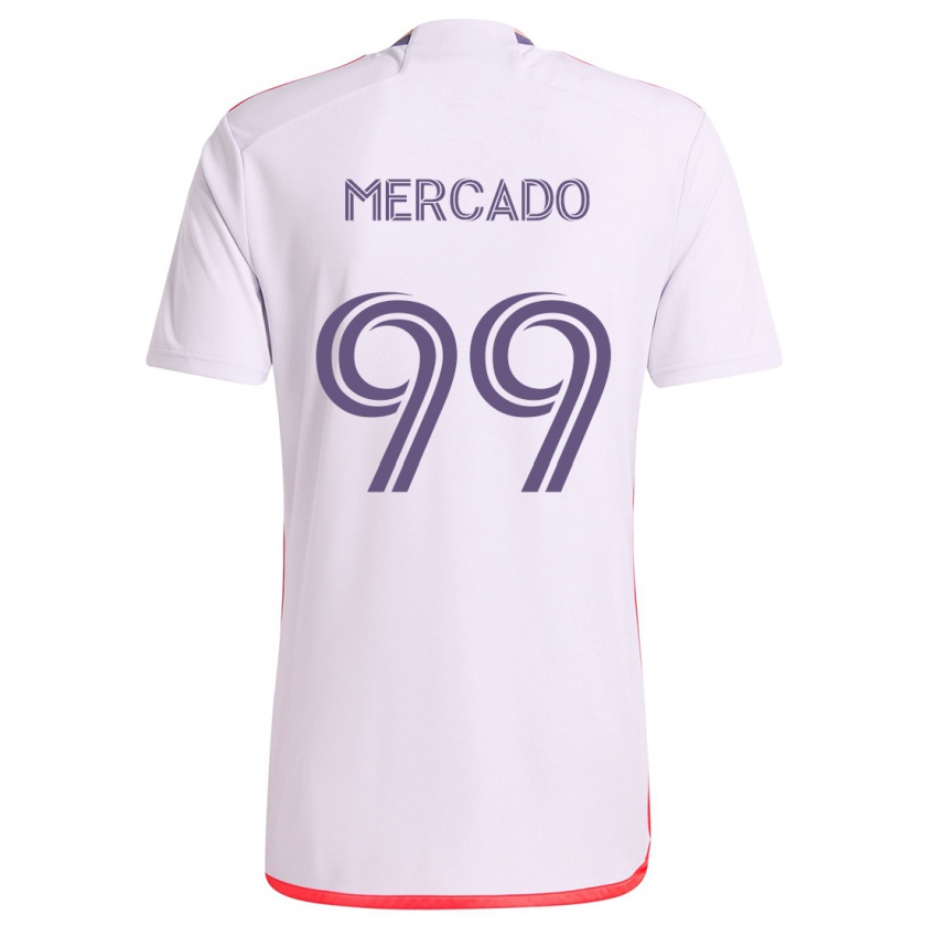 Kandiny Mujer Camiseta Carlos Mercado #99 Blanco Rojo Púrpura 2ª Equipación 2024/25 La Camisa Chile