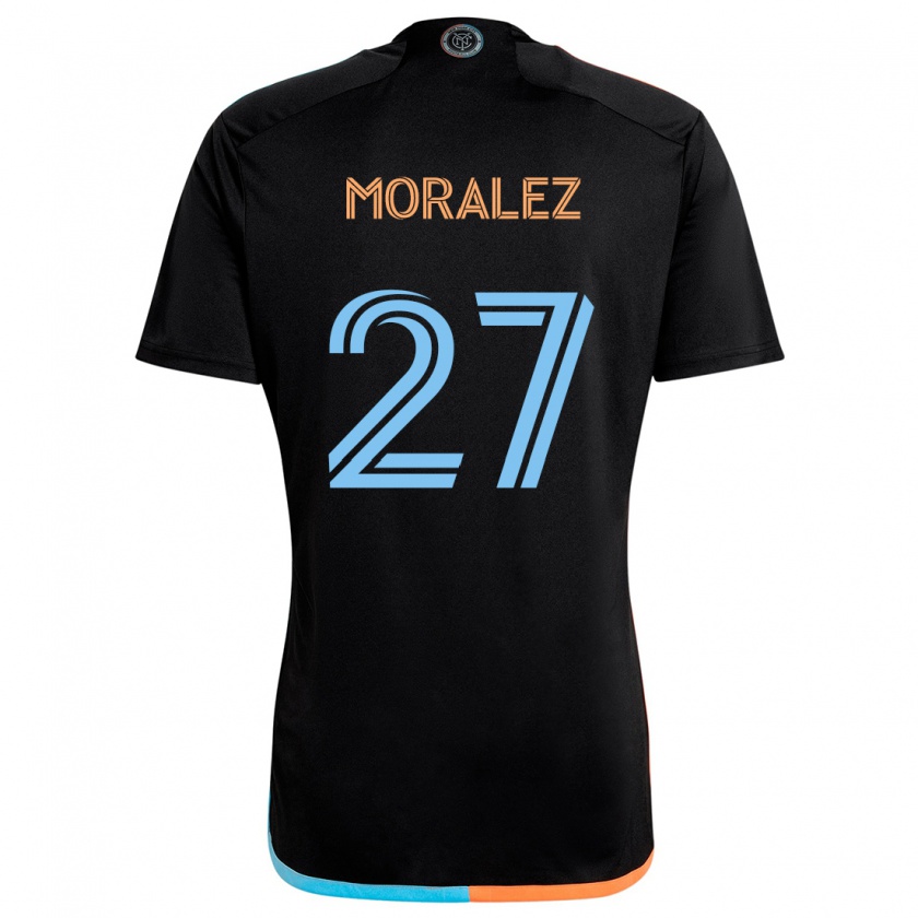 Kandiny Mujer Camiseta Maxi Moralez #27 Negro Naranja Azul 2ª Equipación 2024/25 La Camisa Chile