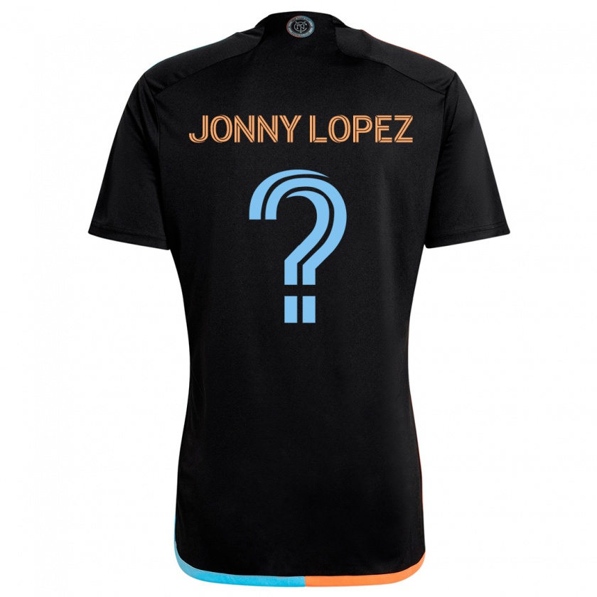 Kandiny Mujer Camiseta Jonny Lopez #0 Negro Naranja Azul 2ª Equipación 2024/25 La Camisa Chile