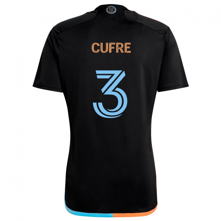 Kandiny Mujer Camiseta Braian Cufré #3 Negro Naranja Azul 2ª Equipación 2024/25 La Camisa Chile