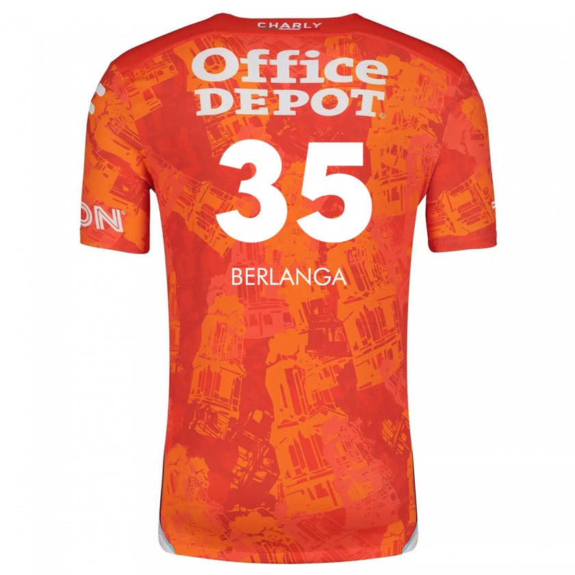 Kandiny Mujer Camiseta Jorge Berlanga #35 Naranja Blanco 2ª Equipación 2024/25 La Camisa Chile