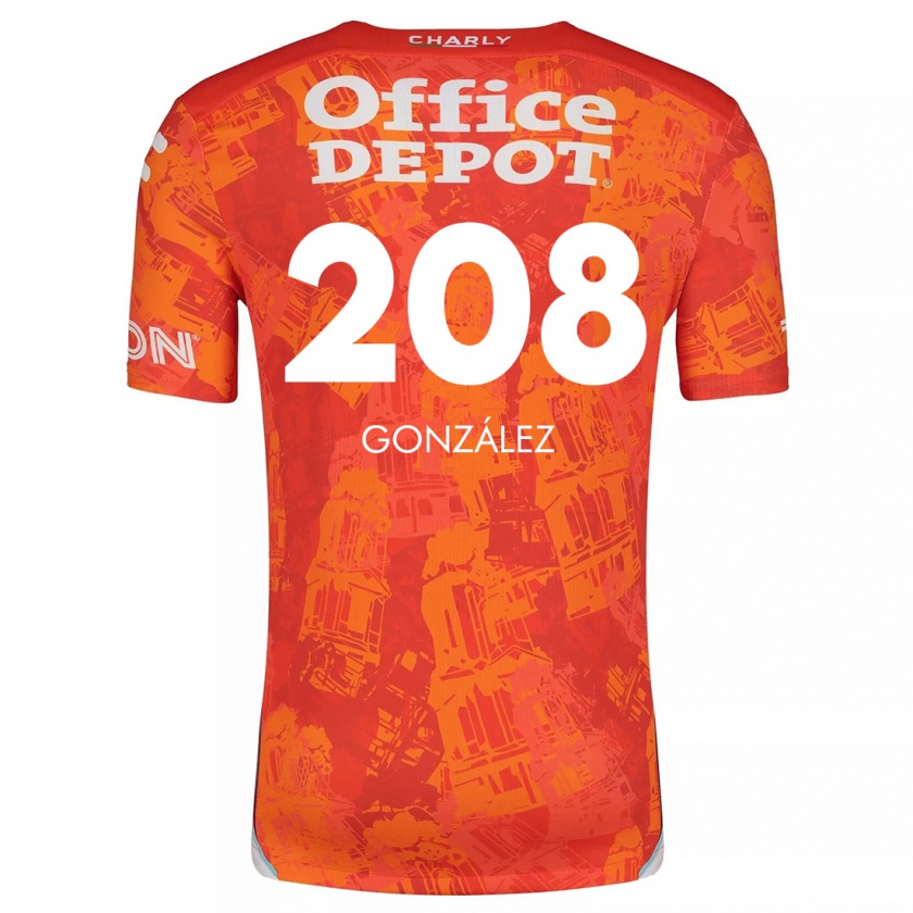 Kandiny Mujer Camiseta Osvaldo González #208 Naranja Blanco 2ª Equipación 2024/25 La Camisa Chile