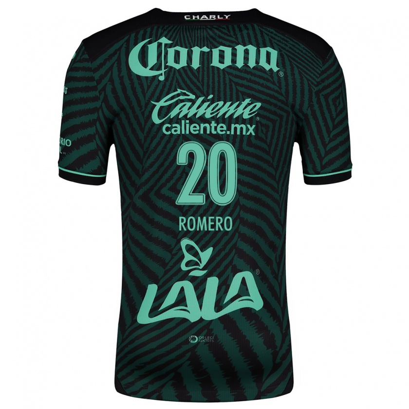 Kandiny Mujer Camiseta Lia Romero #20 Verde Negro 2ª Equipación 2024/25 La Camisa Chile