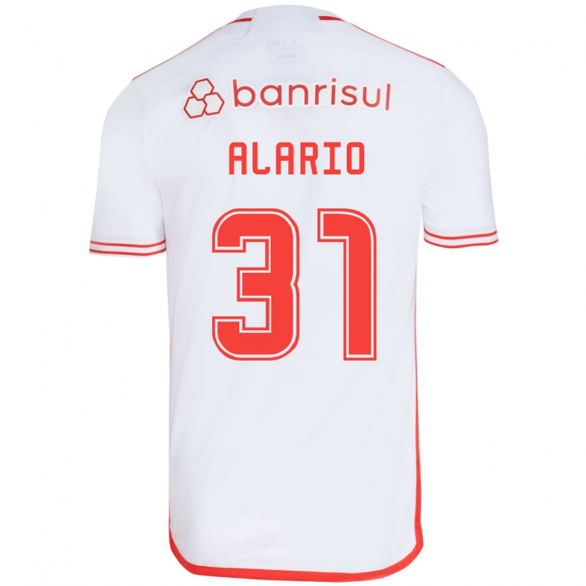 Kandiny Mujer Camiseta Lucas Alario #31 Blanco Rojo 2ª Equipación 2024/25 La Camisa Chile