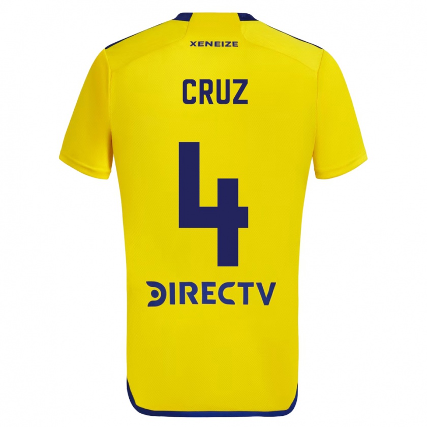 Kandiny Mujer Camiseta Julieta Cruz #4 Amarillo Azul 2ª Equipación 2024/25 La Camisa Chile