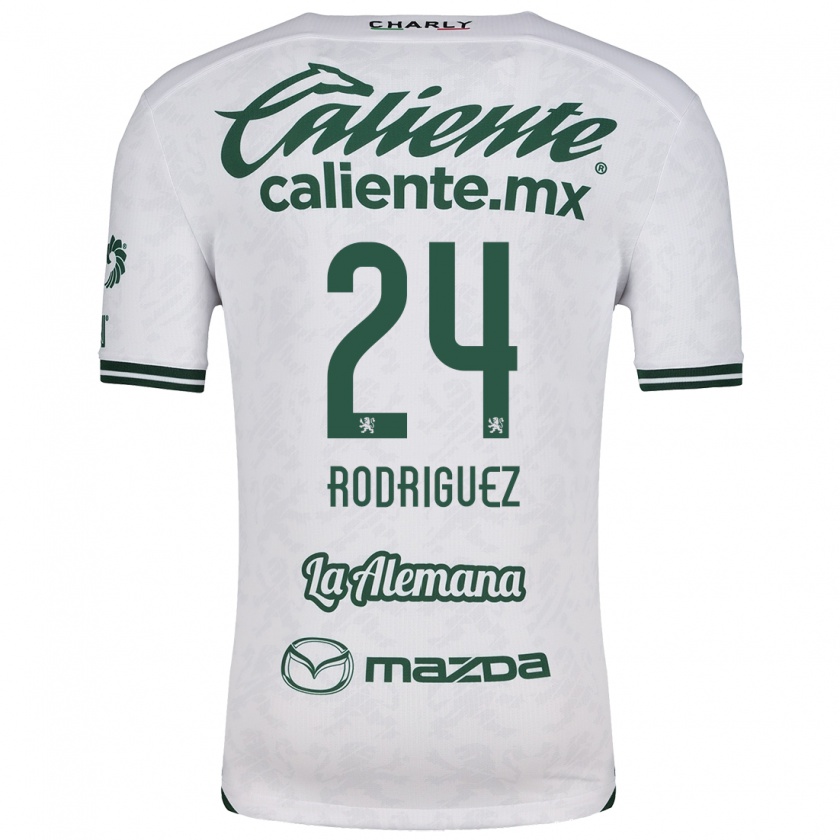 Kandiny Mujer Camiseta Osvaldo Rodríguez #24 Blanco Verde 2ª Equipación 2024/25 La Camisa Chile