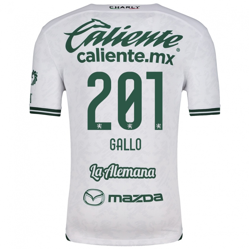 Kandiny Mujer Camiseta Andrés Gallo #201 Blanco Verde 2ª Equipación 2024/25 La Camisa Chile