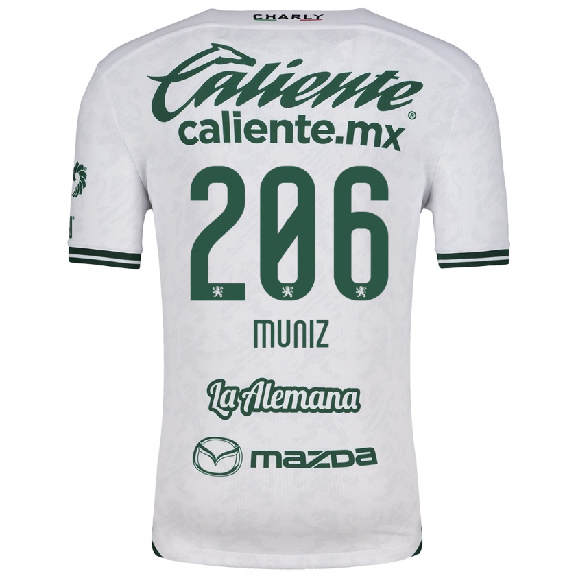 Kandiny Mujer Camiseta Isaác Muñíz #206 Blanco Verde 2ª Equipación 2024/25 La Camisa Chile