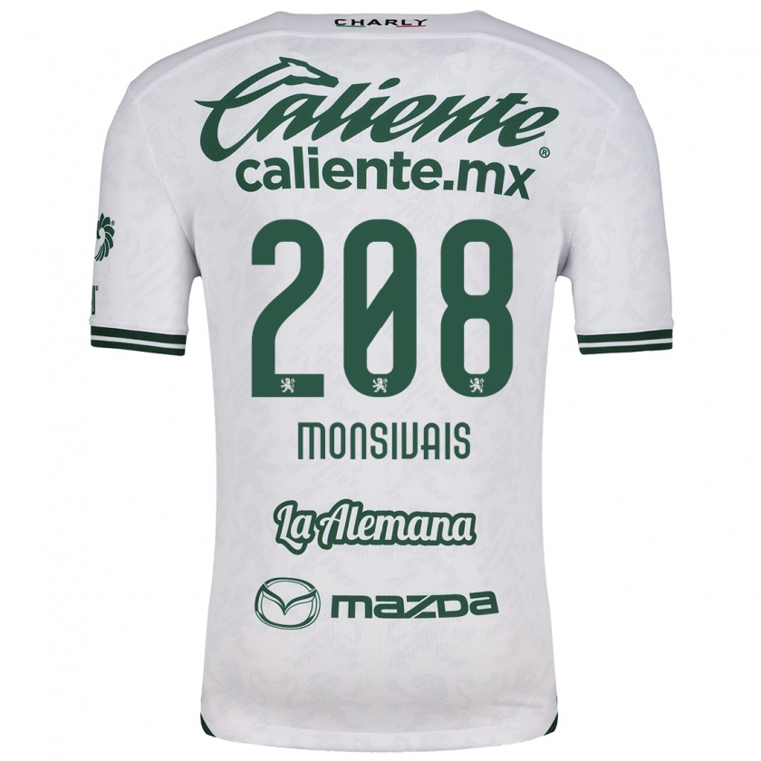 Kandiny Mujer Camiseta Daniel Monsivaís #208 Blanco Verde 2ª Equipación 2024/25 La Camisa Chile