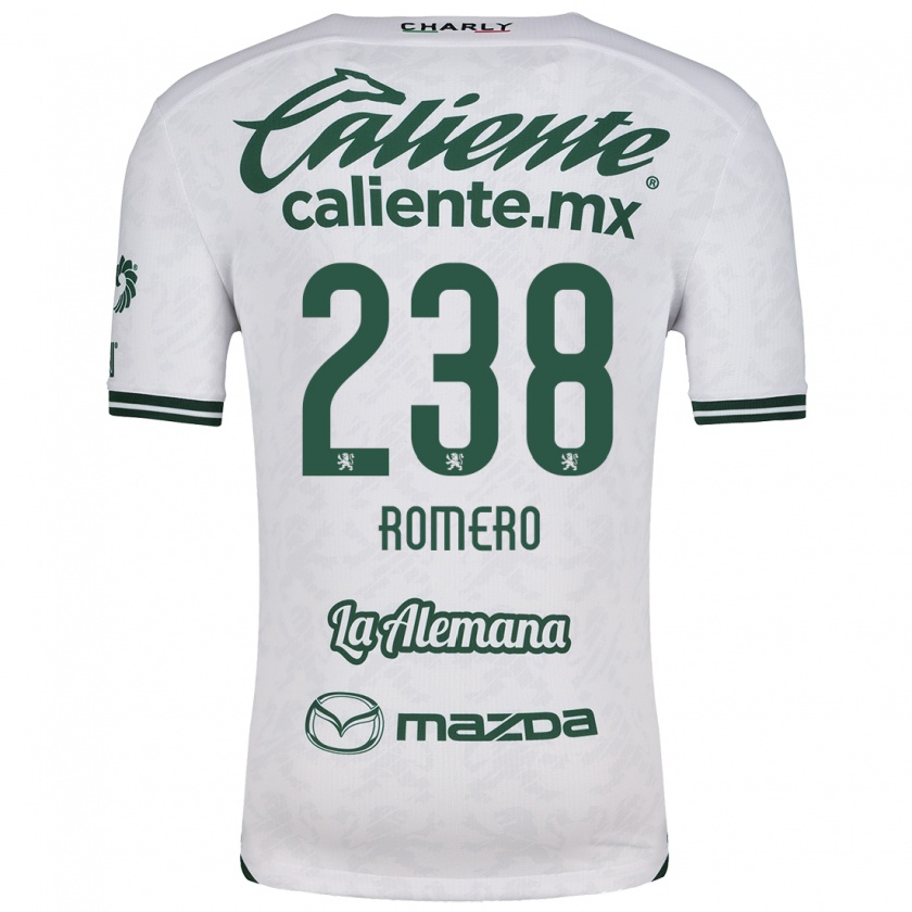 Kandiny Mujer Camiseta Paulo Romero #238 Blanco Verde 2ª Equipación 2024/25 La Camisa Chile