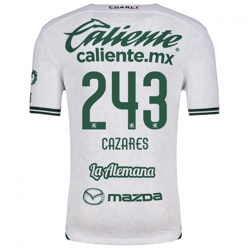 Kandiny Mujer Camiseta Juan Cázares #243 Blanco Verde 2ª Equipación 2024/25 La Camisa Chile