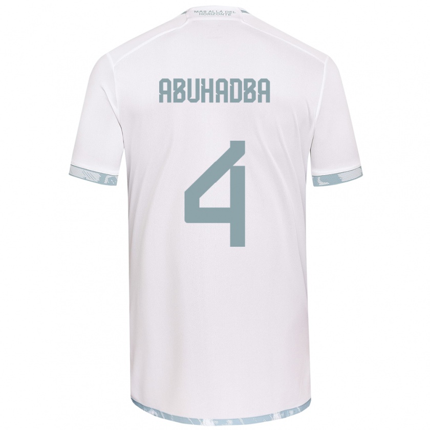 Kandiny Mujer Camiseta Zacarías Abuhadba #4 Gris Blanco 2ª Equipación 2024/25 La Camisa Chile