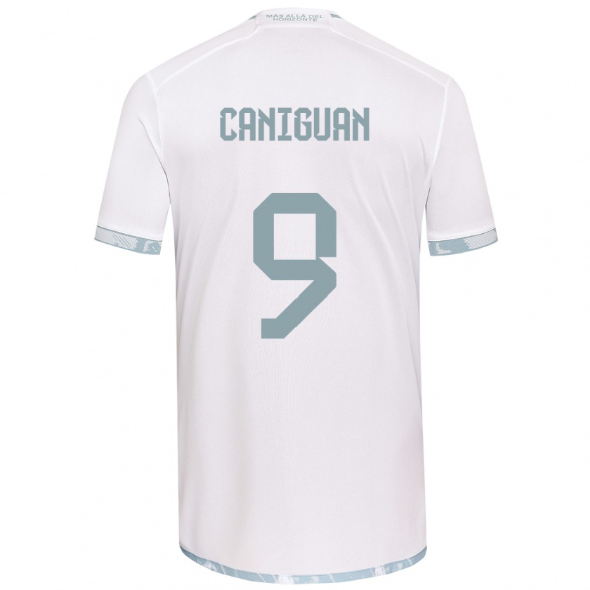 Kandiny Mujer Camiseta Franchesca Caniguán #9 Gris Blanco 2ª Equipación 2024/25 La Camisa Chile