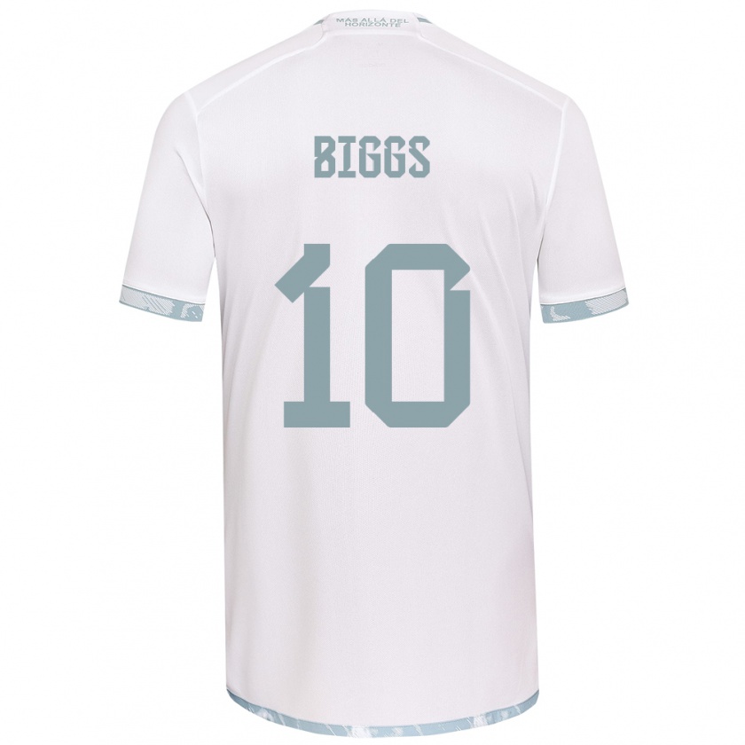 Kandiny Mujer Camiseta Nicole Denise Fajre Biggs #10 Gris Blanco 2ª Equipación 2024/25 La Camisa Chile