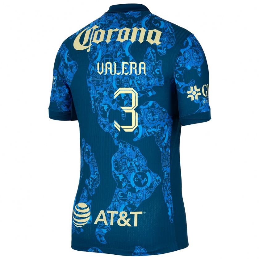 Kandiny Mujer Camiseta Selene Valera #3 Azul Amarillo 2ª Equipación 2024/25 La Camisa Chile