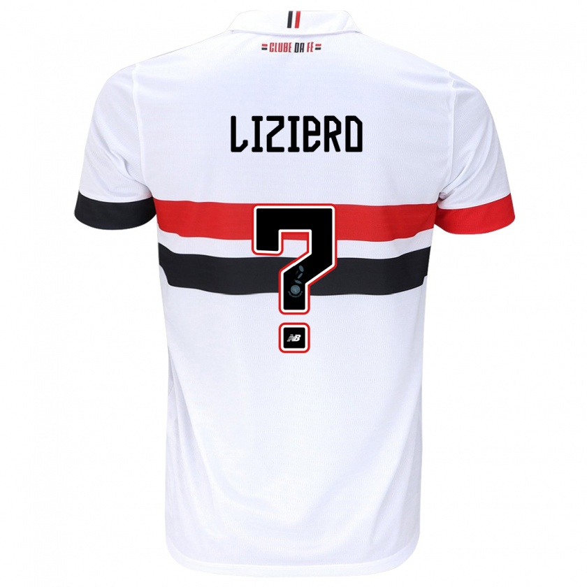 Kandiny Niño Camiseta Liziero #0 Blanco Rojo Negro 1ª Equipación 2024/25 La Camisa Chile