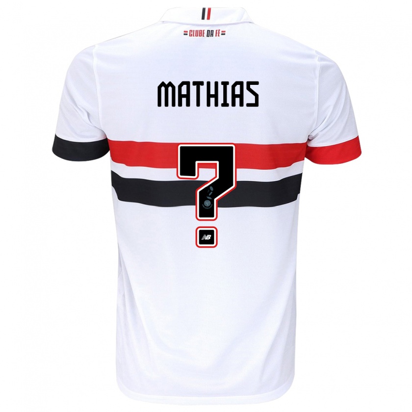 Kandiny Niño Camiseta Leandro Mathias #0 Blanco Rojo Negro 1ª Equipación 2024/25 La Camisa Chile