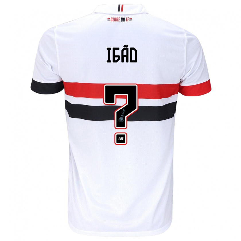 Kandiny Niño Camiseta Igão #0 Blanco Rojo Negro 1ª Equipación 2024/25 La Camisa Chile