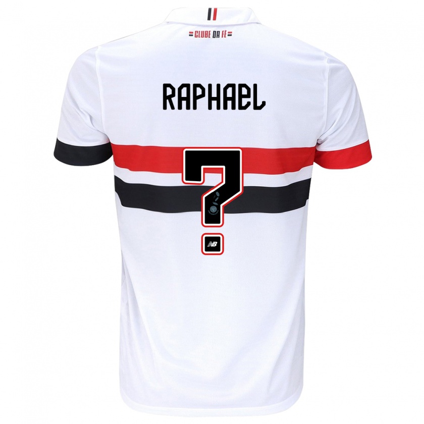 Kandiny Niño Camiseta Raphael #0 Blanco Rojo Negro 1ª Equipación 2024/25 La Camisa Chile