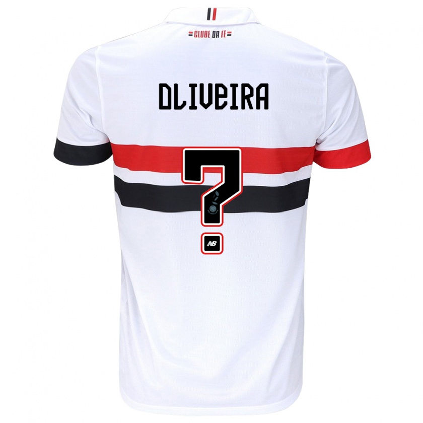 Kandiny Niño Camiseta Felipe Oliveira #0 Blanco Rojo Negro 1ª Equipación 2024/25 La Camisa Chile