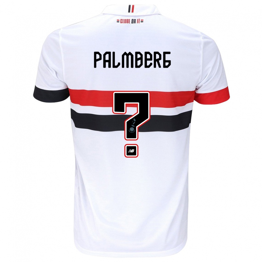 Kandiny Niño Camiseta Palmberg #0 Blanco Rojo Negro 1ª Equipación 2024/25 La Camisa Chile