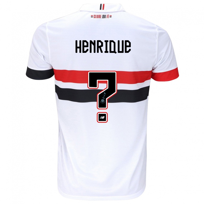 Kandiny Niño Camiseta Luiz Henrique #0 Blanco Rojo Negro 1ª Equipación 2024/25 La Camisa Chile