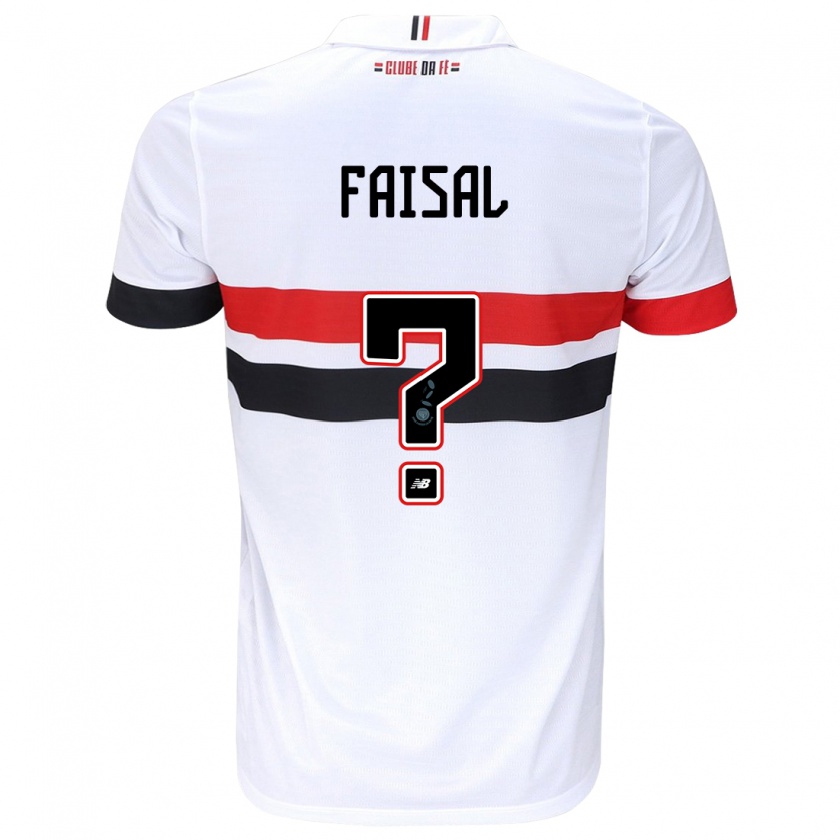 Kandiny Niño Camiseta King Faisal #0 Blanco Rojo Negro 1ª Equipación 2024/25 La Camisa Chile