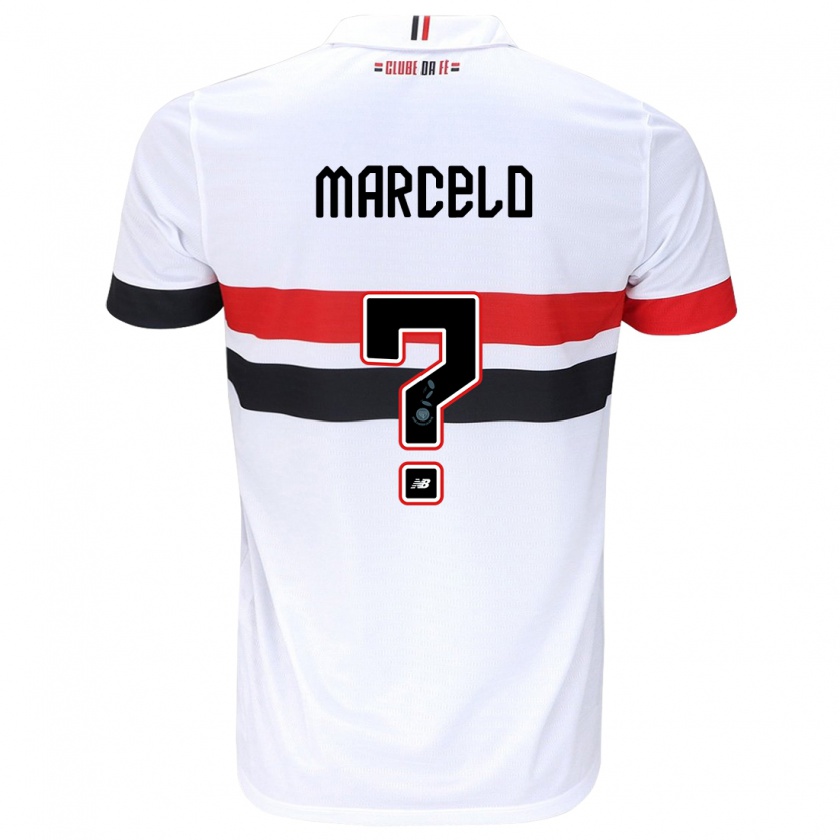 Kandiny Niño Camiseta Marcelo #0 Blanco Rojo Negro 1ª Equipación 2024/25 La Camisa Chile