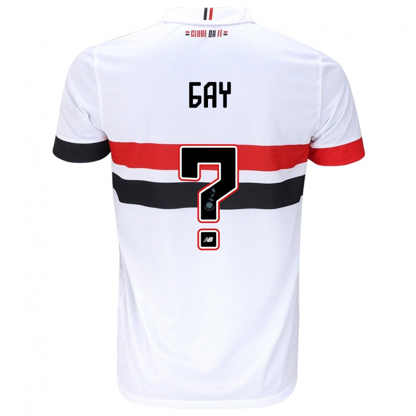 Kandiny Niño Camiseta Ganael Gay #0 Blanco Rojo Negro 1ª Equipación 2024/25 La Camisa Chile