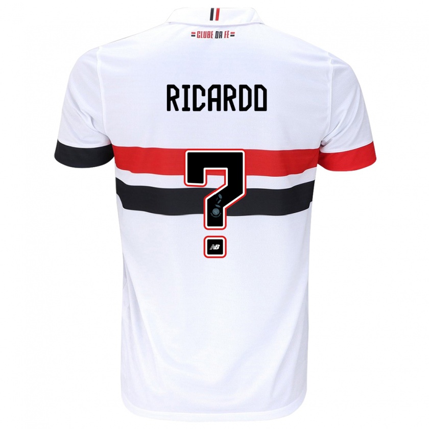 Kandiny Niño Camiseta João Ricardo #0 Blanco Rojo Negro 1ª Equipación 2024/25 La Camisa Chile