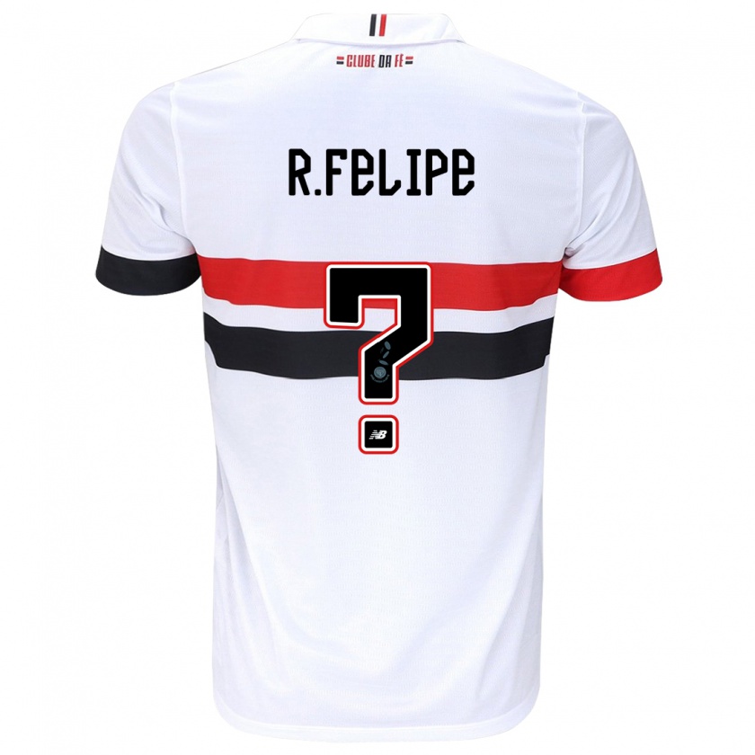 Kandiny Niño Camiseta Ryan Felipe #0 Blanco Rojo Negro 1ª Equipación 2024/25 La Camisa Chile