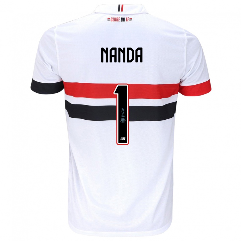 Kandiny Niño Camiseta Nanda #1 Blanco Rojo Negro 1ª Equipación 2024/25 La Camisa Chile