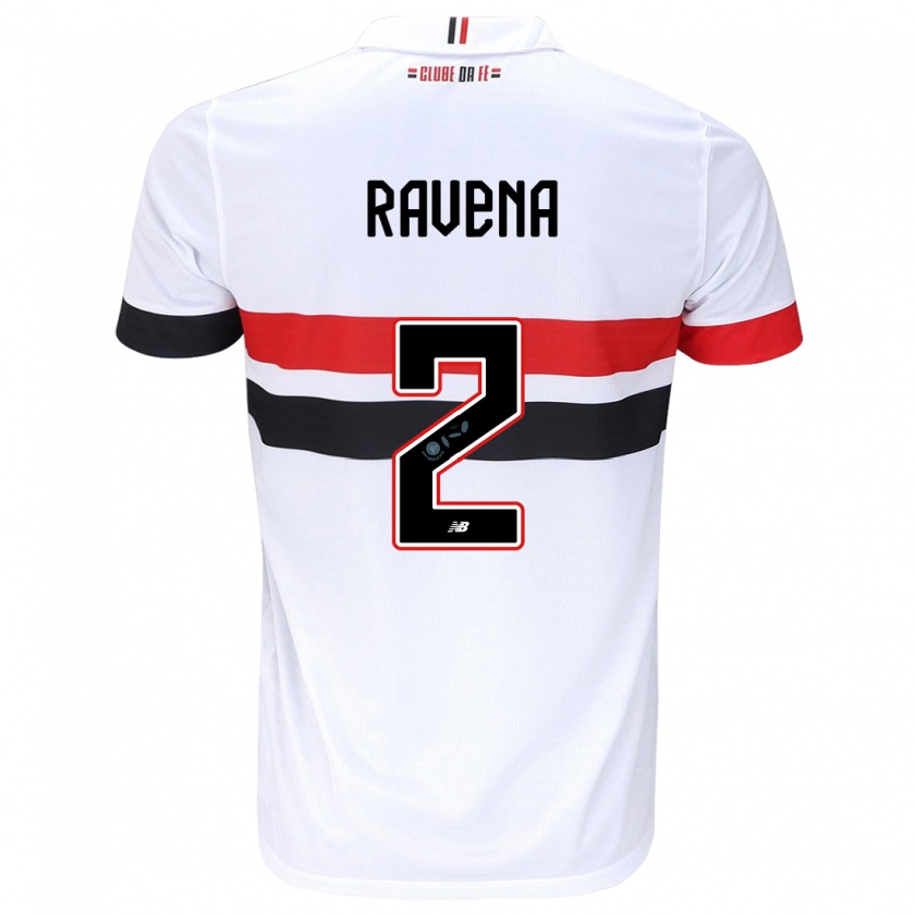 Kandiny Niño Camiseta Ravena #2 Blanco Rojo Negro 1ª Equipación 2024/25 La Camisa Chile