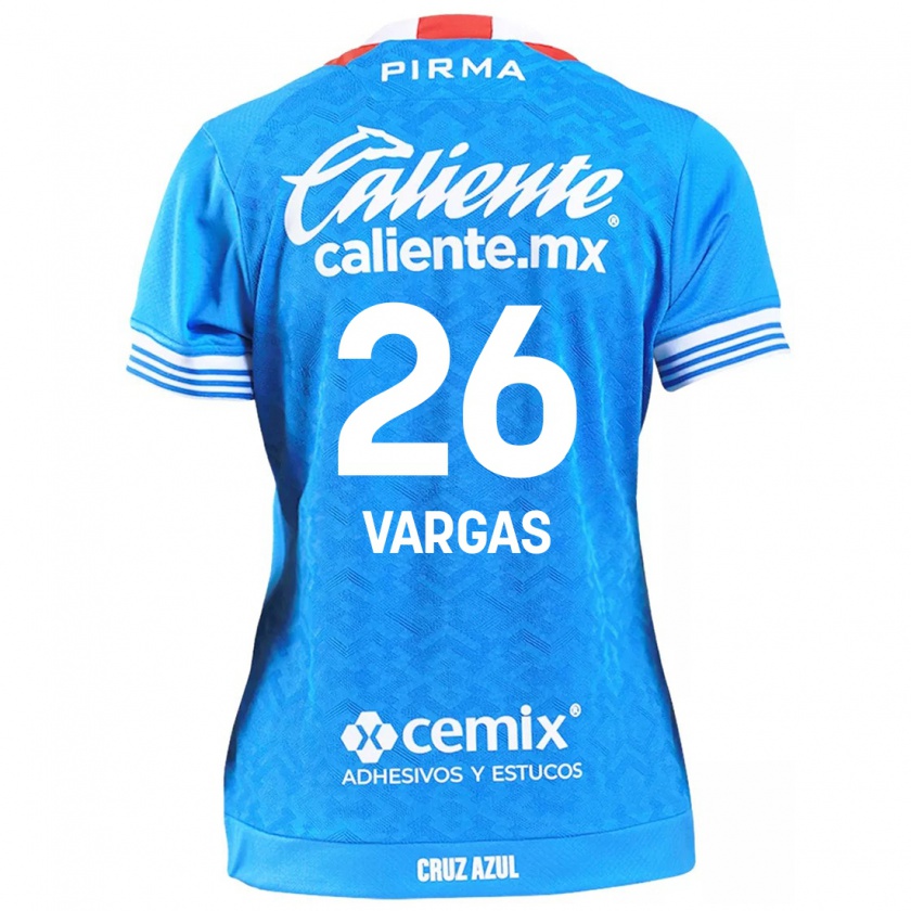 Kandiny Niño Camiseta Carlos Vargas #26 Cielo Azul 1ª Equipación 2024/25 La Camisa Chile