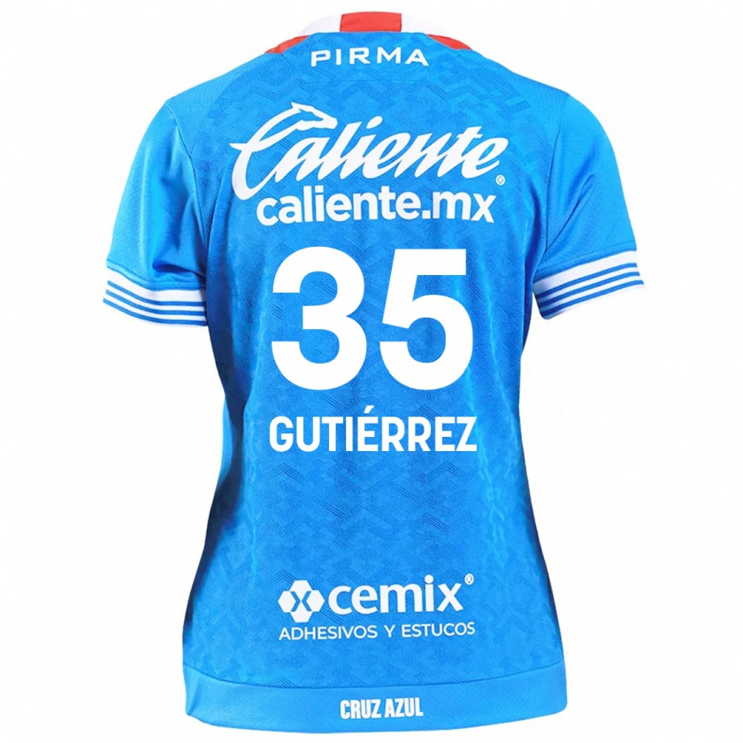 Kandiny Niño Camiseta Luis Gutiérrez #35 Cielo Azul 1ª Equipación 2024/25 La Camisa Chile