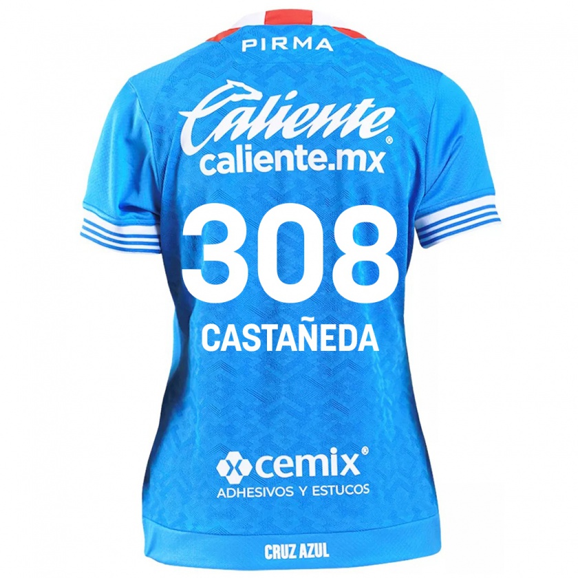 Kandiny Niño Camiseta Emiliano Castañeda #308 Cielo Azul 1ª Equipación 2024/25 La Camisa Chile