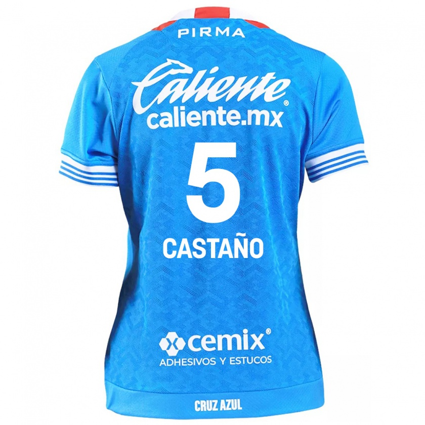 Kandiny Niño Camiseta Kevin Castaño #5 Cielo Azul 1ª Equipación 2024/25 La Camisa Chile