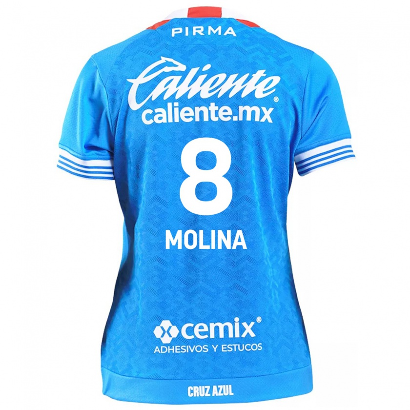 Kandiny Niño Camiseta Dalia Molina #8 Cielo Azul 1ª Equipación 2024/25 La Camisa Chile