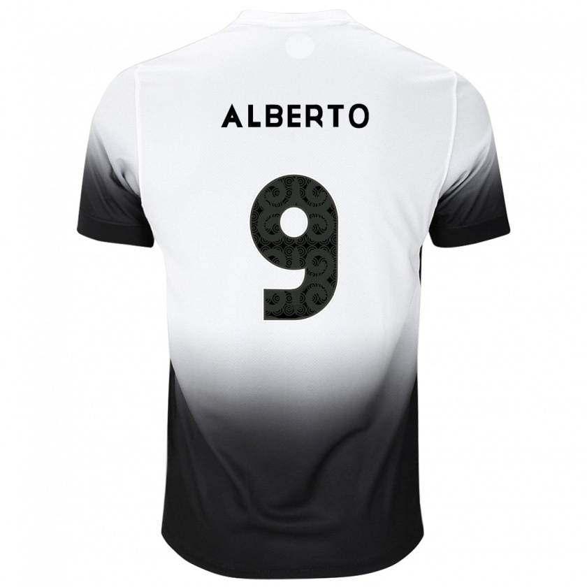 Kandiny Niño Camiseta Yuri Alberto #9 Blanco Negro 1ª Equipación 2024/25 La Camisa Chile